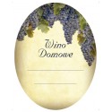 Etykiety na wino domowe czerwone - owalna winogrono